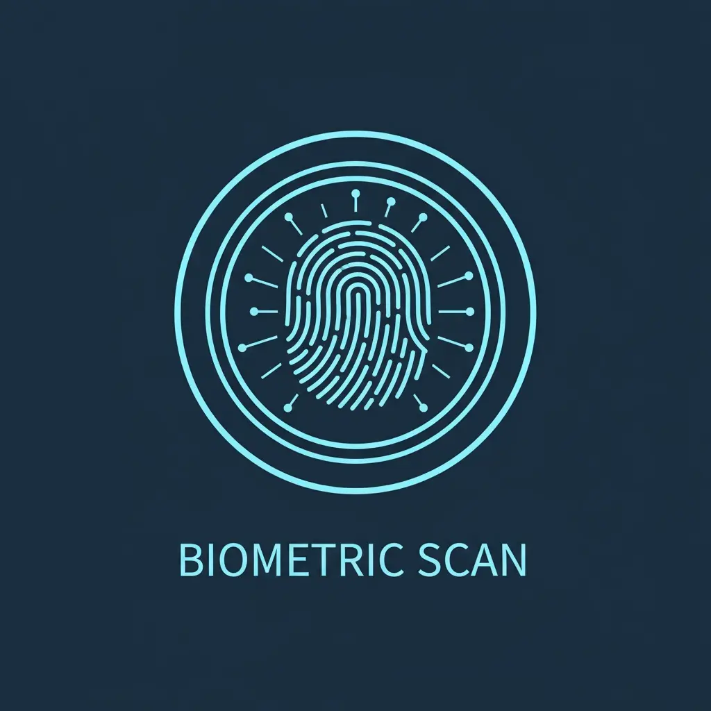 Secure Ai Services Circular Fingerprint Biometric Authentication And Recognition Icon