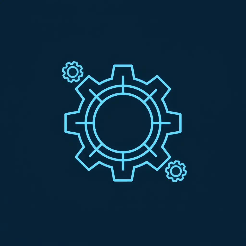 Secure Ai Services Gear Icon Representing Settings And Configuration For Custom Ai Solutions