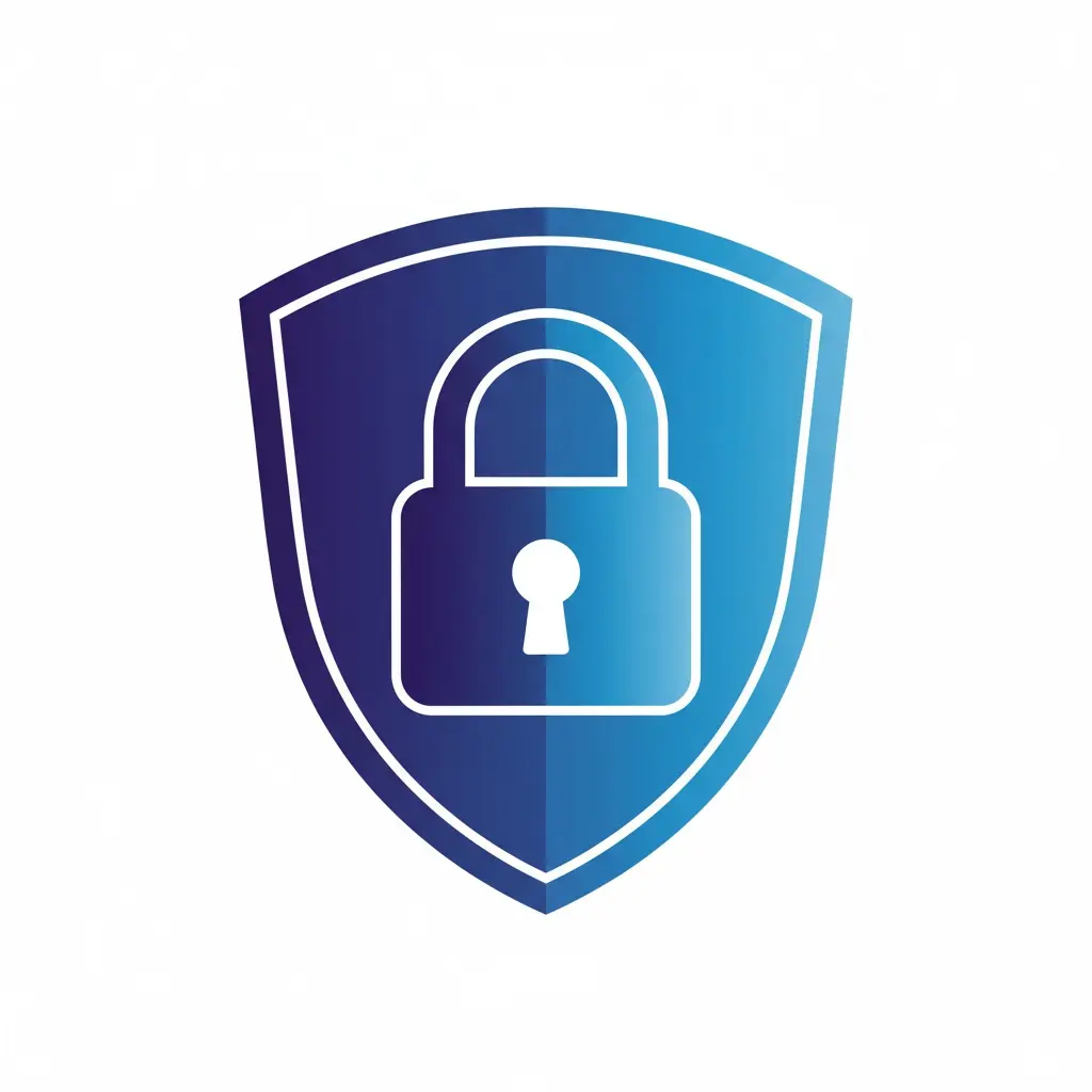 Secure Ai Services Data Protection And Security Shield Icon With Lock Symbol