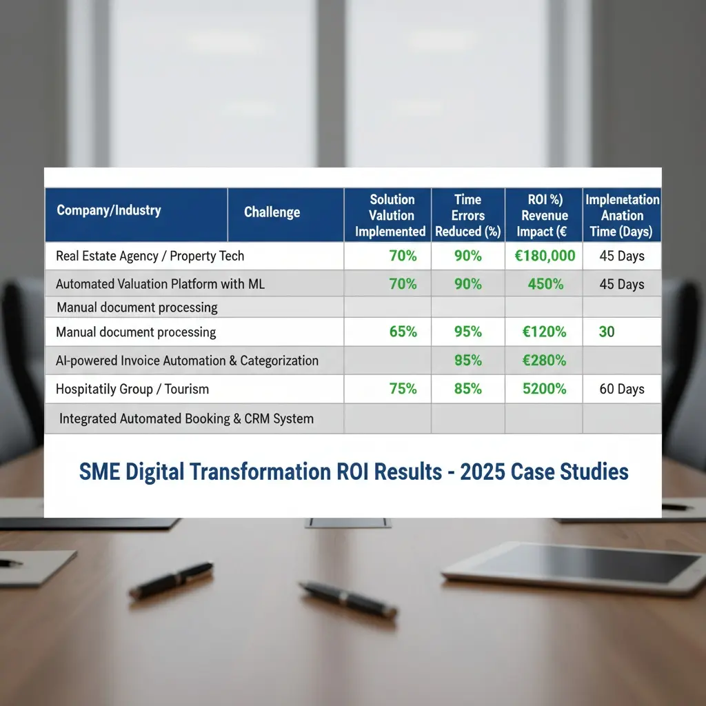 Sme Digital Transformation 2025: Stats, Roi, And GdprReady Playbooks Roi Table For Three Sme Digital Transformation 2025 Case Studies