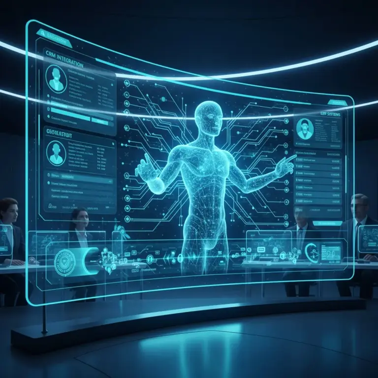 Futuristic Holographic Interface With Data.