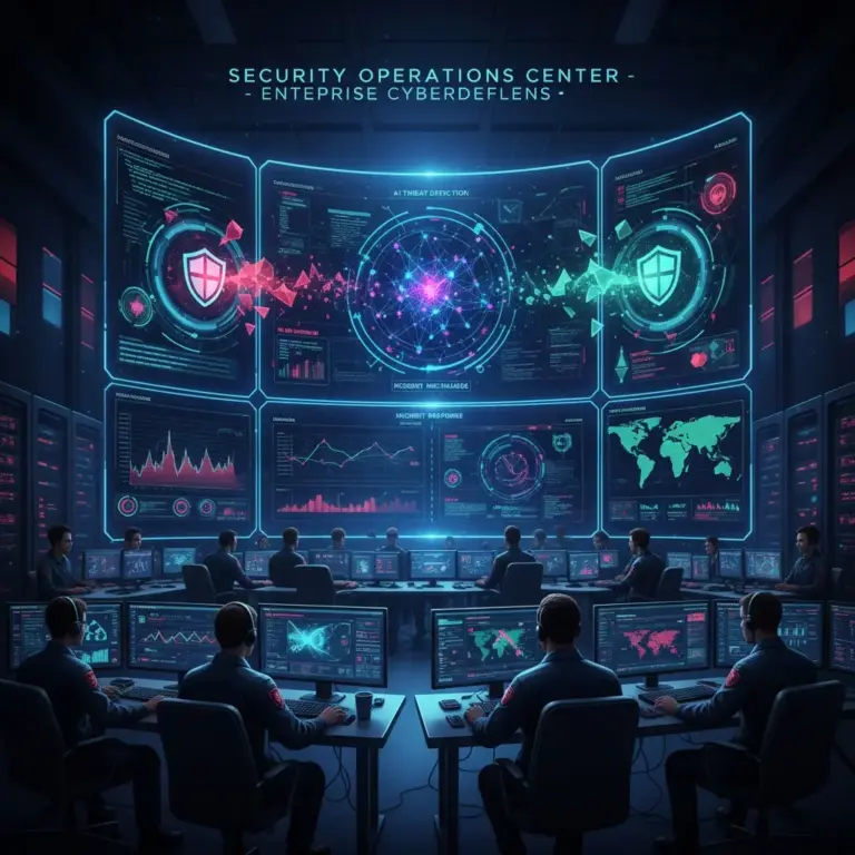 Hightech Security Operations Center Scene.