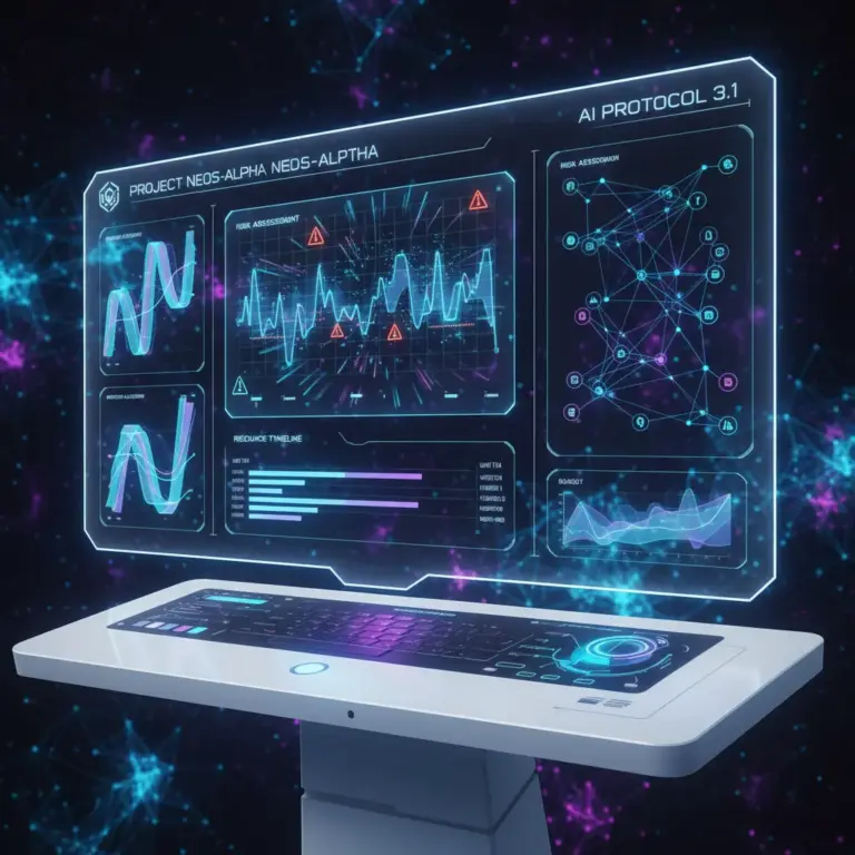 Futuristic Dashboard Displaying Project Analytics.