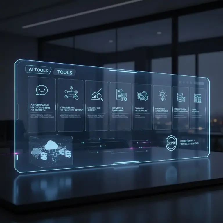Futuristic Interface Showcasing Ai Tools