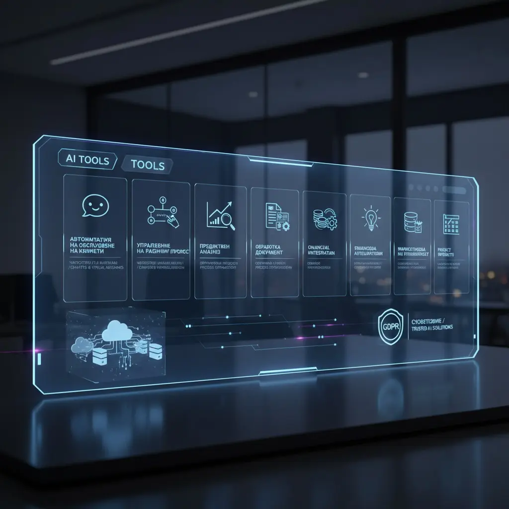 Futuristic Interface Showcasing Ai Tools